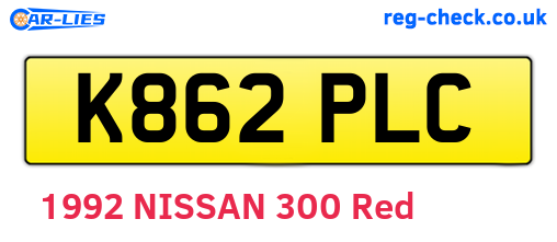 K862PLC are the vehicle registration plates.