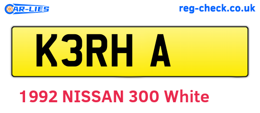 K3RHA are the vehicle registration plates.