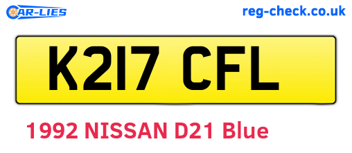 K217CFL are the vehicle registration plates.