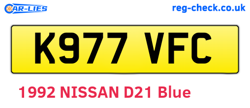 K977VFC are the vehicle registration plates.