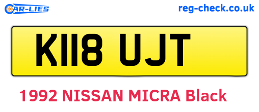 K118UJT are the vehicle registration plates.