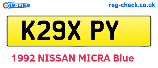 K29XPY are the vehicle registration plates.