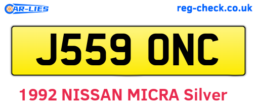 J559ONC are the vehicle registration plates.