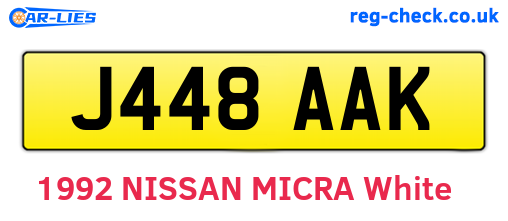 J448AAK are the vehicle registration plates.