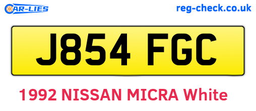 J854FGC are the vehicle registration plates.