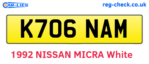 K706NAM are the vehicle registration plates.