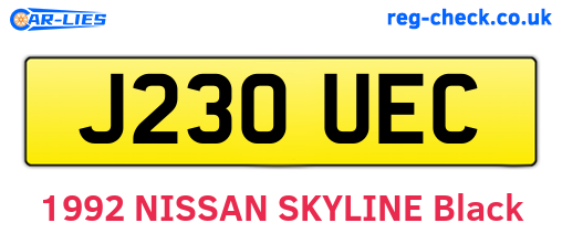 J230UEC are the vehicle registration plates.