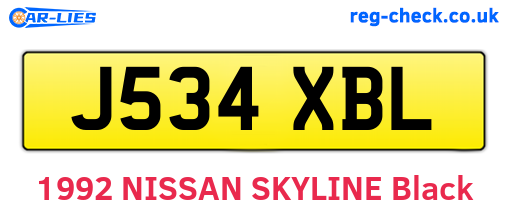 J534XBL are the vehicle registration plates.