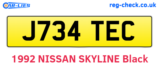 J734TEC are the vehicle registration plates.