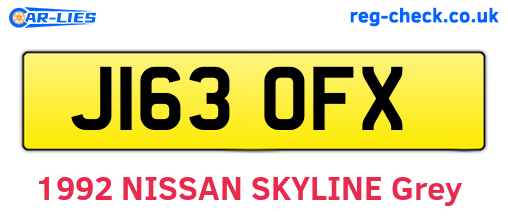 J163OFX are the vehicle registration plates.