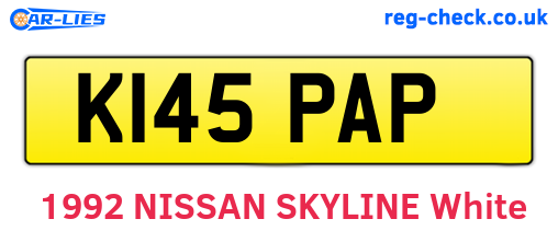 K145PAP are the vehicle registration plates.