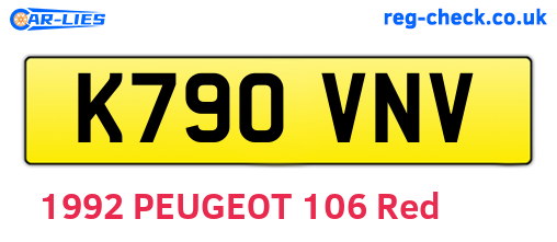 K790VNV are the vehicle registration plates.