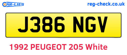 J386NGV are the vehicle registration plates.