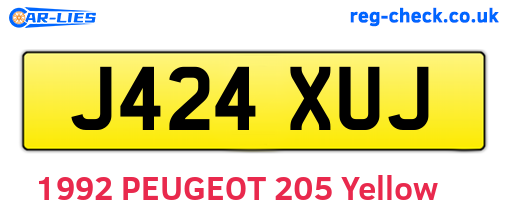 J424XUJ are the vehicle registration plates.