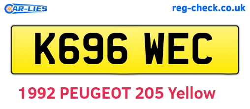 K696WEC are the vehicle registration plates.