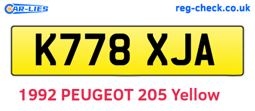 K778XJA are the vehicle registration plates.