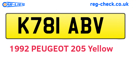 K781ABV are the vehicle registration plates.