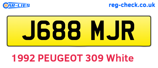 J688MJR are the vehicle registration plates.