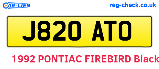 J820ATO are the vehicle registration plates.