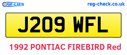 J209WFL are the vehicle registration plates.