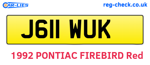 J611WUK are the vehicle registration plates.