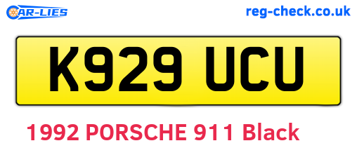 K929UCU are the vehicle registration plates.