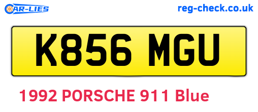K856MGU are the vehicle registration plates.