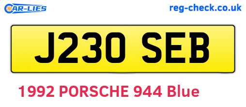 J230SEB are the vehicle registration plates.
