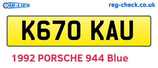 K670KAU are the vehicle registration plates.