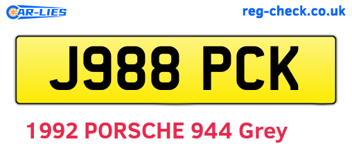 J988PCK are the vehicle registration plates.