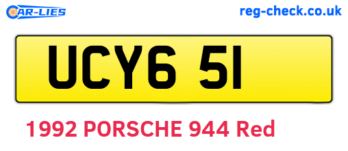 UCY651 are the vehicle registration plates.