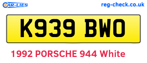 K939BWO are the vehicle registration plates.
