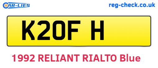 K2OFH are the vehicle registration plates.