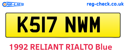 K517NWM are the vehicle registration plates.