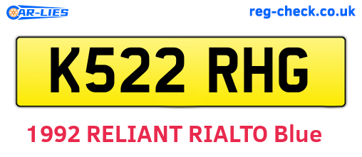 K522RHG are the vehicle registration plates.