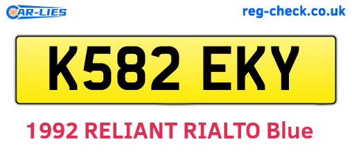 K582EKY are the vehicle registration plates.