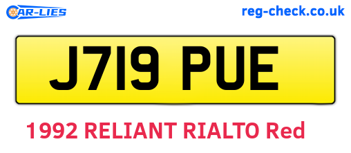 J719PUE are the vehicle registration plates.