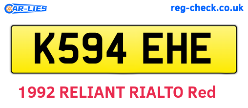 K594EHE are the vehicle registration plates.