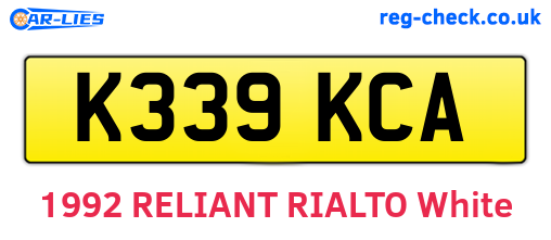 K339KCA are the vehicle registration plates.