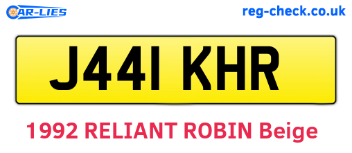 J441KHR are the vehicle registration plates.