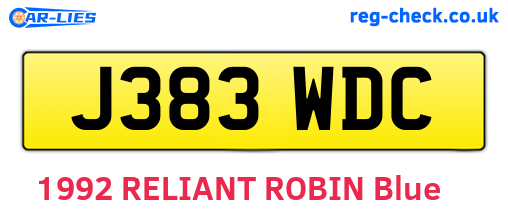 J383WDC are the vehicle registration plates.
