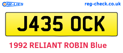 J435OCK are the vehicle registration plates.