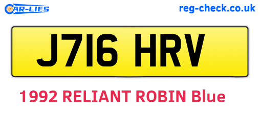 J716HRV are the vehicle registration plates.