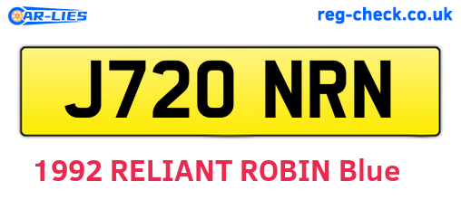 J720NRN are the vehicle registration plates.