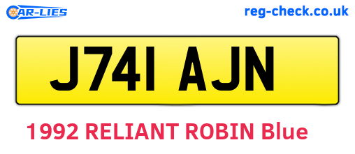 J741AJN are the vehicle registration plates.
