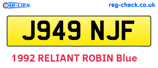 J949NJF are the vehicle registration plates.