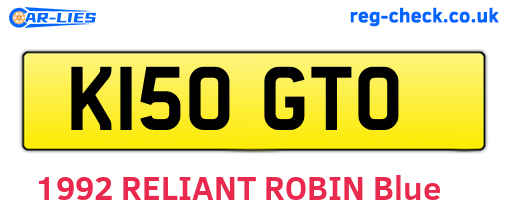 K150GTO are the vehicle registration plates.