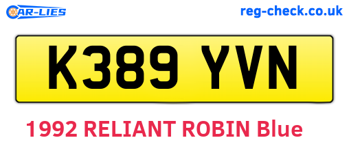 K389YVN are the vehicle registration plates.