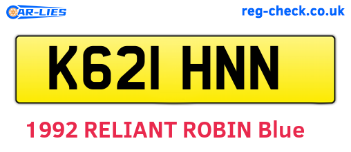 K621HNN are the vehicle registration plates.
