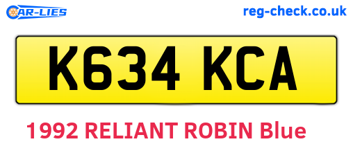 K634KCA are the vehicle registration plates.